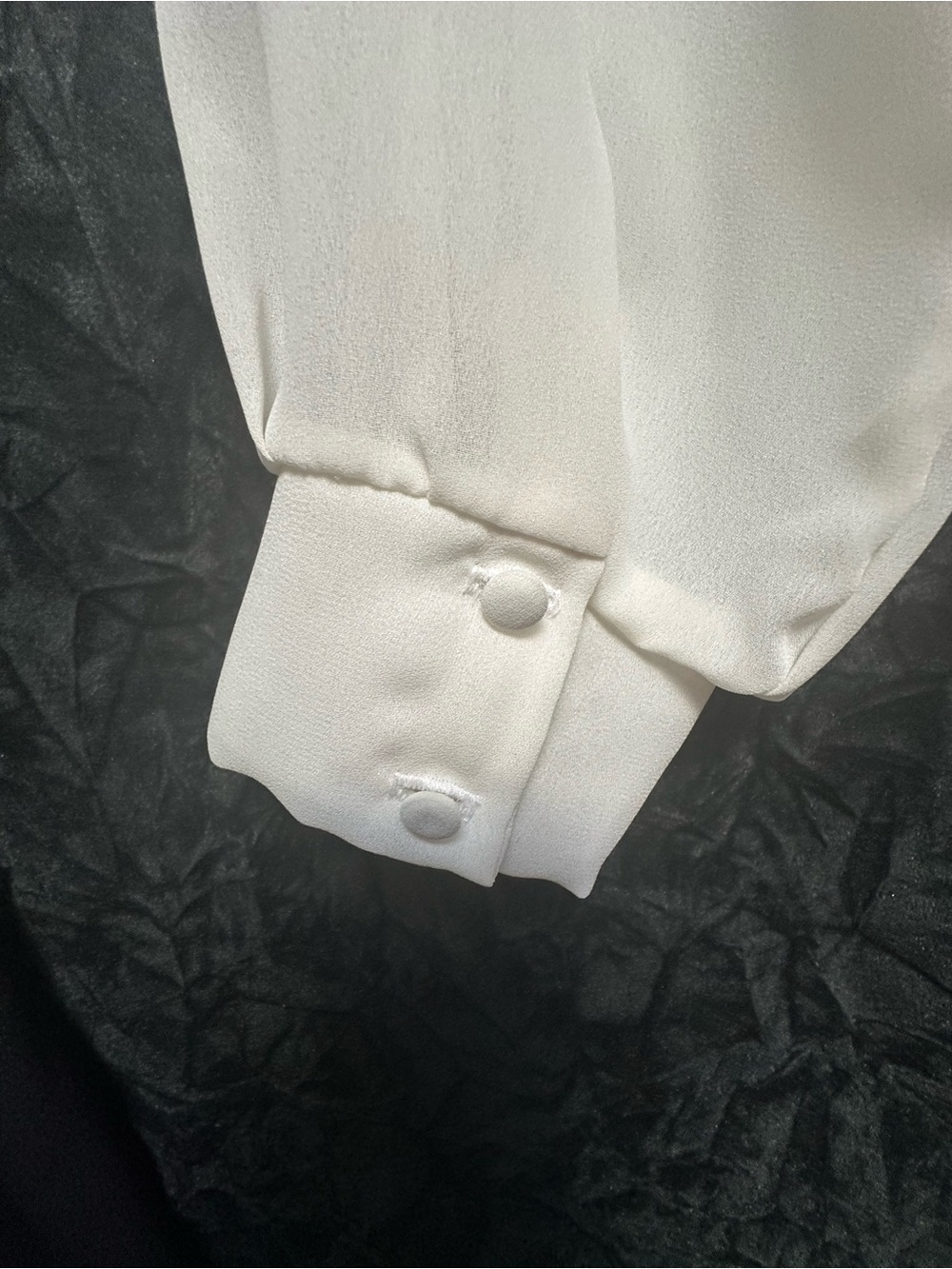 VICTORIAN EDWARDIAN BLOUSE TOP VTG 80s GOTHIC HIGH NECK PLEATED CREAM 12 - Picture 7 of 11
